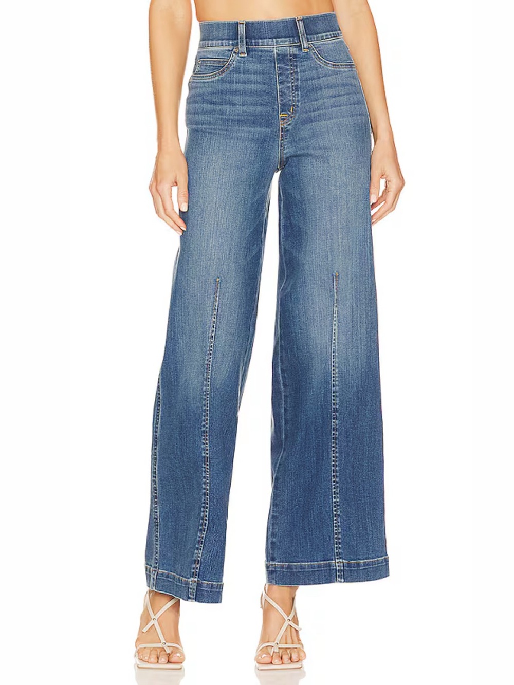 SPANX Seamed Front Wide Leg Jean in Vintage Indigo - Size S